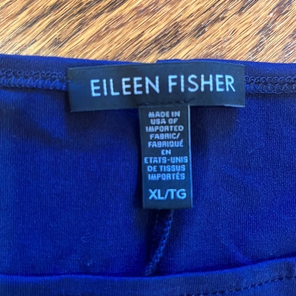 Eileen Fisher Woman’s Navy T-Shirt Dress With Cut out Shoulders Size XL - Picture 4 of 6